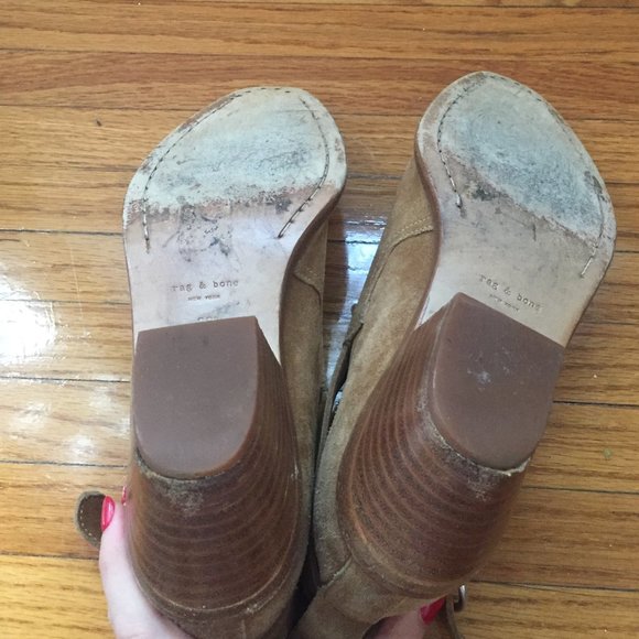 Rag & Bone Camel Suede Sullivan Booties 38.5 - Picture 4 of 4